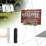 160cm Staffelei Groß Stand für Aufsteller Sitzplan Hochzeit Künstler Poster, Kappbar Stativ Staffelei Hochzeit, Easel Leinwand Ständer für Hochzeit, Malerei, Show (Weiß)