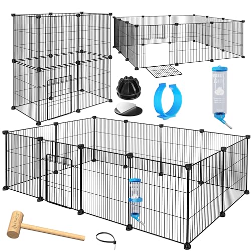 KESSER® Freigehege Gittergehege für Kaninchen aus Metallgitter XXL inkl. Tür Kleintiergehege Meerschweinchen Gehege Freilauf, Kleintierkäfig Laufgitter Hasenstall für Innen – draußen