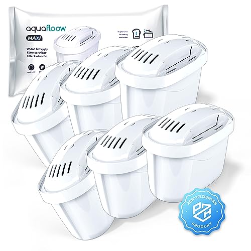 Aquafloow Wasserfilter kartuschen kompatibel mit BRITA Maxtra+, Style, Marella, Elemaris, XL, Fun - 6er Pack