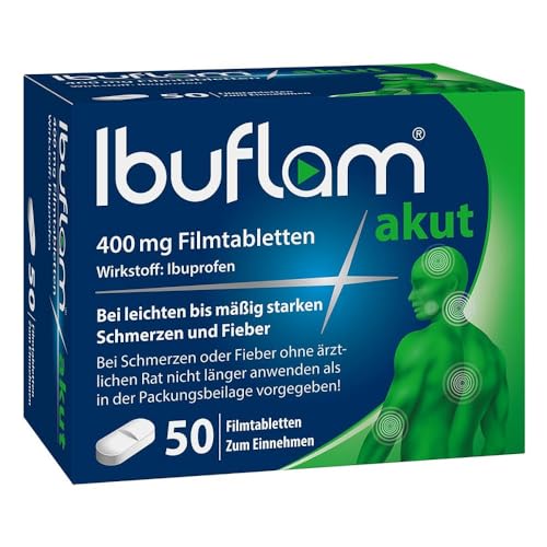 Ibuflam akut 400 mg Filmtabletten - Schnelle Schmerzlinderung und Fiebersenkung mit Ibuprofen - 50 Stk.