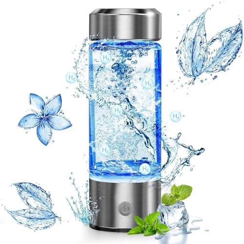 Wasserstoff Wasserflasche, 2024 Neu Hydrogen Water Bottle, Tragbare Wasserstoff Wasser Lonisator Maschine, Wasserstoff-Wassergenerator, Trinkflasche Anti Aging, Antioxidant Glass Bottle