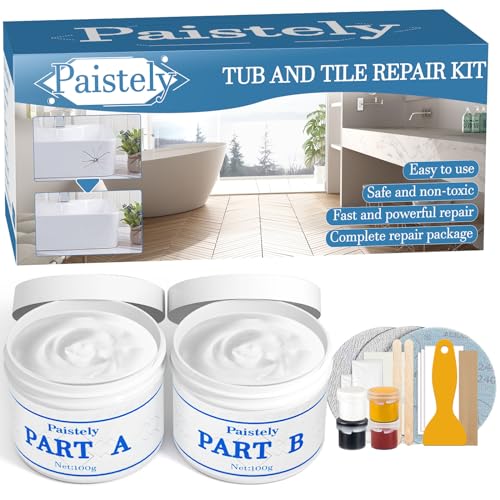 Fliesenreparaturset Weiß, 200g Emaille Reparatur Set, Wasserdichtes Und Auslaufsicheres Keramik Reparatur Set, Waschbecken Reparaturset Zum Reparieren Von Kratzern, Löchern, Rissen (color match)