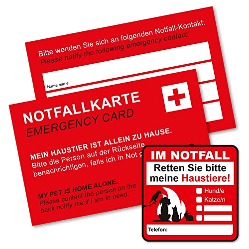 Notfallkarte für Haustiere I 8,5 x 5,5 cm I mit Feld für Kontaktpersonen I dv_1058