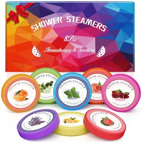Linkax Shower Steamers Aromatherapie, 8 Stück Duschdampfer Badebomben Kleine Geschenke für Frauen Männer Mama, Geburtstagsgeschenk für Frauen Mama Freundin Muttertagsgeschenke Weihnachtsgeschenke