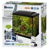 SuperFish SF Tropical Set 30 Aquarium schwarz inkl. Filter, Heizer, Wasseraufbereiter, Kescher, Thermometer und Futter