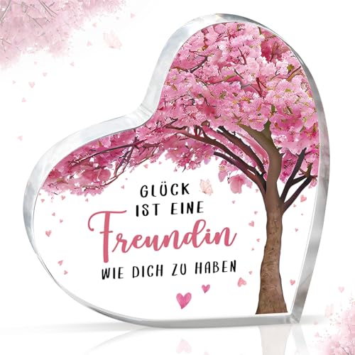 Beste Freundin Geschenke, Geschenk Freundin Geburtstag - Herzförmige Acryl-Heimdekoration, Einzigartige Geschenke für Freundin, Freundschaftsgeschenke, Weihnachtsgeschenke