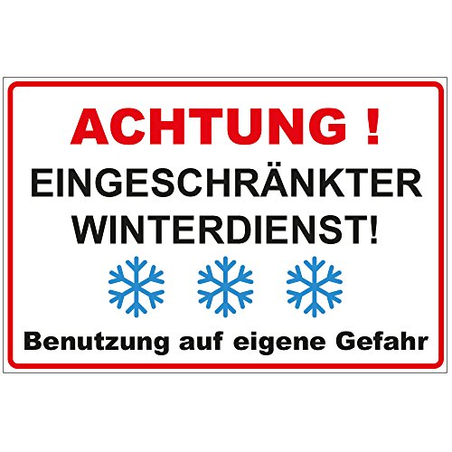 Schild "Achtung - Eingeschränkter Winterdienst" aus Alu/Dibond 300x200 mm - 3 mm stark