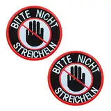 2 St. Taktisch Service Dog "BITTE NICHT STREICHELN" Emblem Bestickter Gestickt Abzeichen mit Klett Service Hund Militär Patch für Mittelgroße und Große Hunde Weste Harness Kleidung