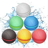 6 Stück Wasserbomben Wiederverwendbar, Wasserbomben Selbstschließend, Eine Sekunde schnelles Füllen, Geeignet für Kinder, Erwachsene, Wasserschlachten, Pool-Party, Strand, Wasserpark, Outdoor