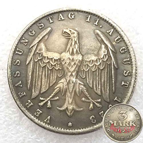 FKaiYin 1923 Deutsche Antike 3-Mark Alte Münzen - Deutsche Empire-Münze - Unzirkulierte alte Münze - tolles Gedenkmünze Geschenk für Papa / Freund / Ehemann Zukunft Erfahrung