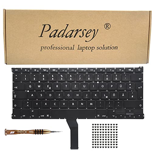 Pardarsey Padarsey Laptop Tastatur Ersatz Austausch Deutsch QWERTZ Kompatibel für MacBook Air 13-Inch A1369 A1466 Series 2011 2012 2013 2014 2015 (Deutsches Tastatur Layout)