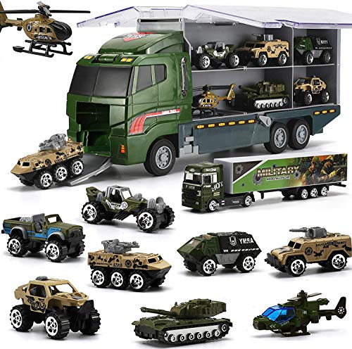 Coolplay Militär Kinder Spielzeug Panzer Spielzeug Armee Fahrzeug Jungen Battle Armee Autos für Kinder Helikopter LKW Autos