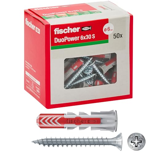 Fischer – Dübel Duopower mit Schraube, grau, 544016