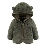 EMATOP Kinder Fleecejacke Warm Gefütterte Winterjacke Winter Plüsch Parka Jacke mit Kapuze Wintermantel Jungen Mädchen Dicke Hoodie Mantel Fleece Plüschjacke Flauschig Kapuzenjacke Outwear