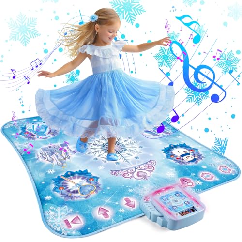 Apritsce Tanzmatte Kinder, Kindertanzmatten für Mädchen Jungen Ab 3 4 5 6 7 8 9 10 11 12 Jahre, mit Bluetooth & LED Anzeige, Musikmatte Geschenke Weihnachten Spiel Spielzeug