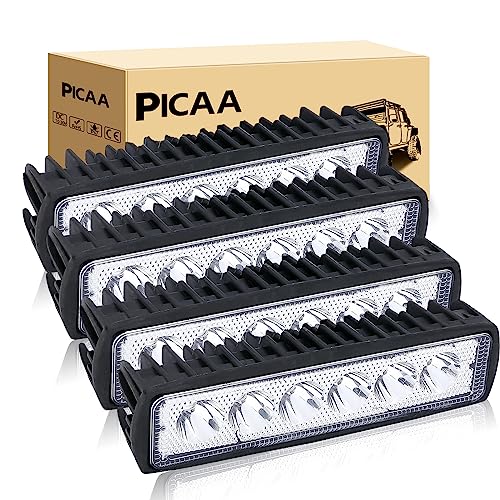 PICAA LED Arbeitsscheinwerfer 4X 18W Slim Arbeitsscheinwerfer Traktor 12V 24V Spotlight Wasserdicht Arbeitslicht led zusatzscheinwerfer für Bagger Traktoren Schlepper Gabelstapler ATV Lkw, offroad