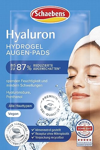 Schaebens Hyaluron Hydrogel Augen-Pads spenden Feuchtigkeit und mindern Augenringe mit Hyaluronsäure und Panthenol für alle Hauttypen vegan