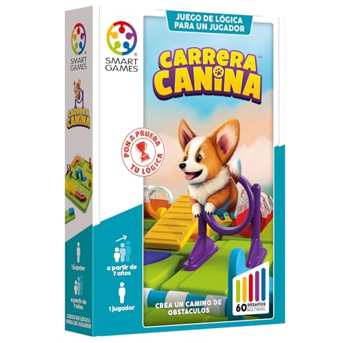 SmartGames - Hunderennen | Spiele für Kinder ab 7 Jahren | Kinderpuzzle 60 Herausforderungen | Kinderspiele mit 1 Spieler | Reisespiele für Jungen und Mädchen