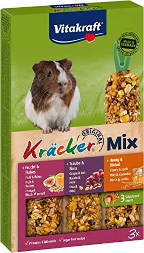 Vitakraft Kräcker Mix, Nagersnack für Meerschweinchenn, mit Honig, mit Nuss,mit Frucht, ohne Zusatz von Zucker und Getreide (1x 168g)