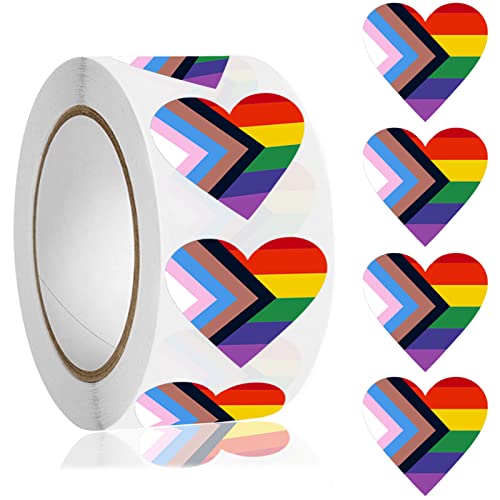 LGBTQ Regenbogen-Aufkleber, 500 Pride-Aufkleber, Herz-förmige Pride-Aufkleber Pride Accessoires Farbparty Dekorationen Clipbook Laptop Pride Month Party LGBTQ Party