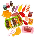 Kinder Grill Spielzeug,Grill Set Kinder BBQ Grill Und Zubehör, Grillküche BBQ Spielzeug Garten Küchen Grill Spielset Nachahmungsspielzeug Für Gril