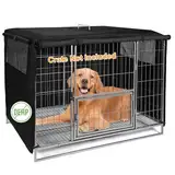 Hundekäfigabdeckung Doppeltür, Hundekaefig Abdeckung, 600D Oxford 10P-freies Material, Hundebox Abdeckung, langlebig Winddicht Wasserdichter 107cm * 72cm * 76cm (Käfig nicht im Lieferumfang enthalten)