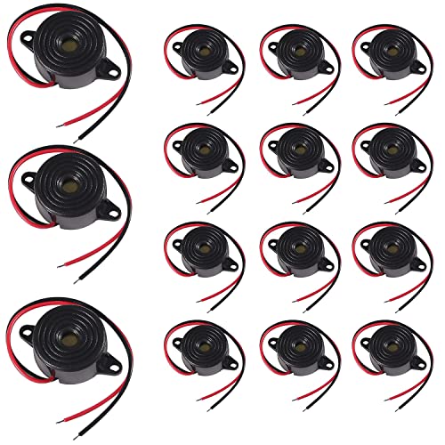 RUNCCI-YUN (15pcs DC3V 6V 9V 12V 24V Elektronischer Summer,85dB , arduino Buzzer , Aktive Piezo Elektronische Ton Summer Alarm Dauerton