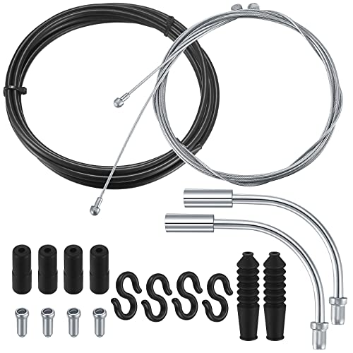 Fahrrad Bremszuge Set, Fahrrad Bremsseil Hinten Set, Fahrrad Bremskabel Innenzug Set mit 2 V Bremskrümmer(90 Grad), Montierten Endkappen, für Mountainbike Rennrad Fahrrad