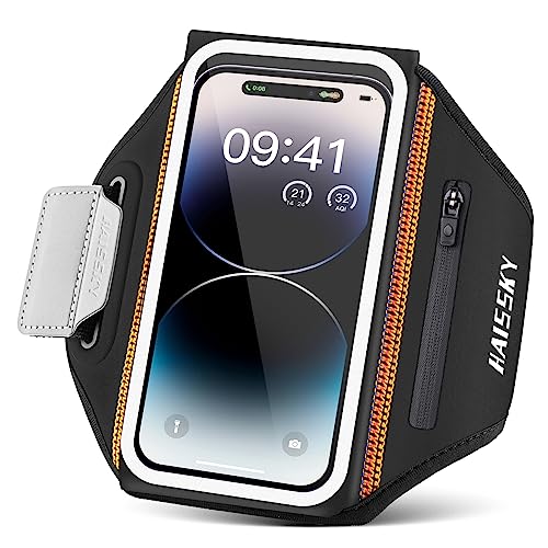 Sportarmband Handy Universal, Handyhalterung Joggen Mit Kopfhörer Tasche Running Armband für iPhone 14 Pro Max/14 Pro/13 Pro/12/11 Galaxy S23 Ultra/S22 Handytasche für Joggen Running Bis zu 6,8"