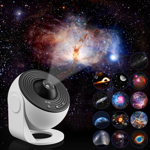 Upgrade Sternenhimmel Projektor, Planetarium Projektor Lampe Sternenhimmel für Schlafzimmer Kinder Erwachsene mit 13 Planeten Discs, Nebel/Mond/Himmels Galaxie Projektor, Starry Nachtlicht Projektor