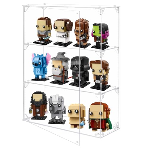 FHMIDIC Acryl Vitrine, 3-Schicht transparente Vitrine für Funko Pop Figuren, Wandvitrine staubdichte Schaukasten, Alternative Glasvitrine für Sammlerstücke, Lego, Modelle, Spielzeug (30.4x10.2x39cm)