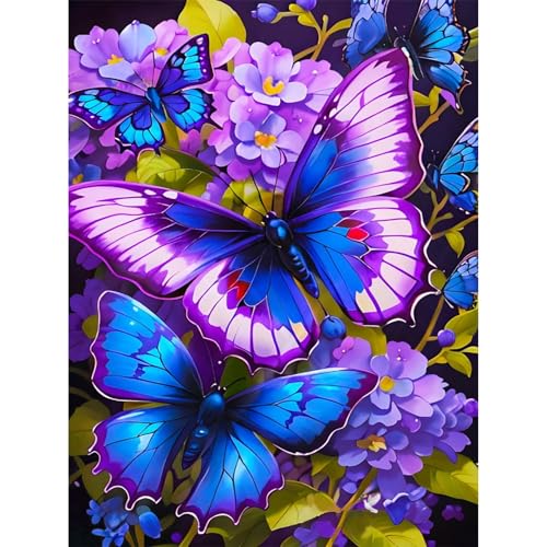 Diamond Painting Schmetterlinge-5D Diamond Painting Erwachsene,Schmetterlinge Diamond Painting Bilder für Home Wand Dekor(Schmetterlinge,30x40cm)