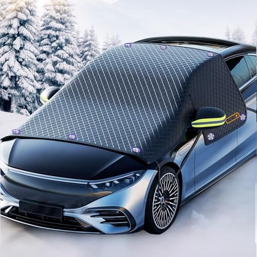 Maxee Frontscheibenabdeckung Winter, Windschutzscheibenabdeckung Auto 10 Magnet, Türgriffe abdecken, Scheibenabdeckung Abdeckung Auto Frontscheibe Für Die Gegen, Schnee, EIS, Frost, UV