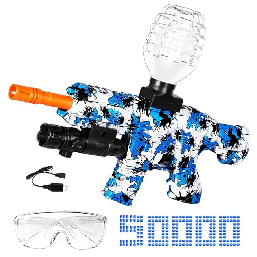 Gel Ball Blasters, Elektrischer Gel Ball Blasters mit 50000 Munition und Schutzbrille für Outdoor-Sportarten und Teamspiele Spielzeug Geschenk für Erwachsene, Ab 12 Jahren