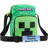 Minecraft Creeper Umhängetasche Crossbody Bag mit Verstellbarem Gurt - Gamer Geschenke für Jungs