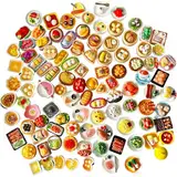 50 Stück Miniatur Essen und Trinken, Puppenhaus Zubehör, Miniatur Zubehör Lebensmittel Set, Mini Küche Kleine Puppenzubehör Spielgeschirr