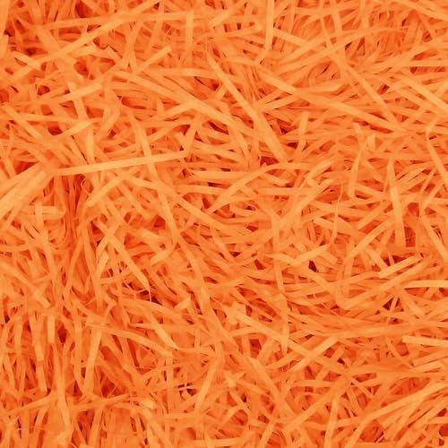 50g Raffia Füllmaterial Geschenk Hamper Shred Geschreddertes Papier Geschenk Füllung für Party Hamper Füllung und Geschenkverpackung für Geschenkbox Dekorations (Orange)