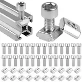 40 x Nutensteine M5 Nut 6 Typ B Nutenstein Set, T-Nut M5 T-Slot Nutmuttern, Schiebemuttern M5 Gleitmuttern T Nut Gleitschiene für Aluminiumprofil Extrusionsschlitz Standard 2020-Serie & 40 Schrauben