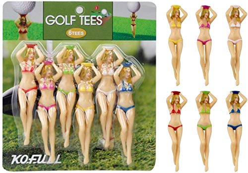 Kofull 6 PCS Golf Tee lustige Golf Tee Funny Golf tees Mixed Golf Tees