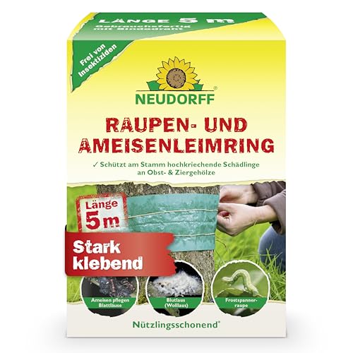 Neudorff Raupen- und AmeisenLeimring – Schützt Obst- und Ziergehölze gegen Schädlinge, die am Stamm hochkriechen, stark klebend und insektizidfrei, 5m