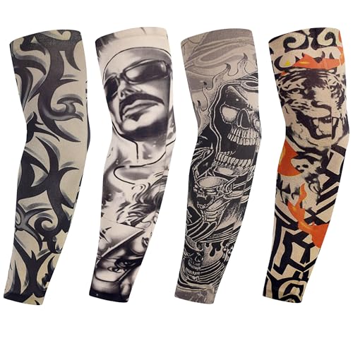 syiyunran Arm Sleeve Gaming - 4 Paare für Männer Einem Gewicht Von 35-80kg Armstulpen, Kühlende Armsleeve, Nahtlose eiskalte tattoo ärmel kann Verwendet Werden Outdoor Reiten, Fahren, Wandern