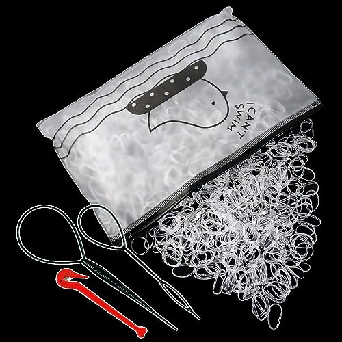 sularpek Sularpek 1000 Stück Haargummis, Haargummis Klein, Mini Haargummis, Durchsichtige Haargummis, Haargummis Mädchen, Mit 1 Stück Haarbänder Cutter Entferner+2 Flechthilfe Haare