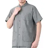 Generisch Hemden Herren weiß Slim sommerhemd Herren Kurzarm Piraten Hemden Hemden Herren Kurzarm Muster Hemden Kurzarm Set Herren Hemden Vintage gebraucht Trachtenhemd Herren weiß mit grün