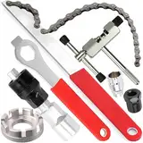 Retoo Fahrrad Kettenpeitsche Ritzelabnehmer Cassette Lockring Tool Schraubkranz Abzieher Kit Kassetten Entfernungs Werkzeug Universal für Fach Kassette und Schraubkranz