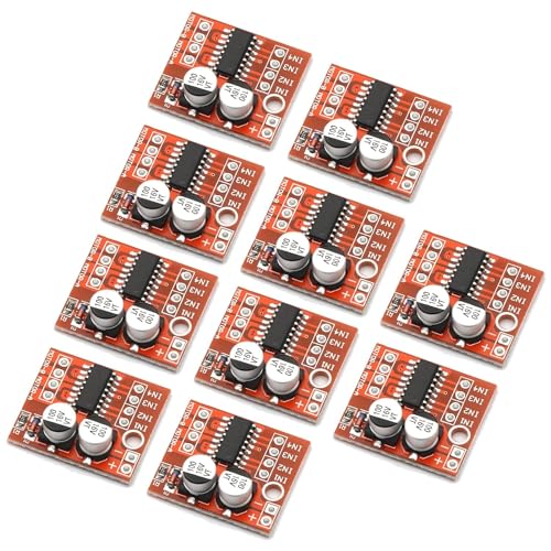 10 pcs 2-Wege DC-Motor Antriebsplatinenmodul mini L298N, 1.5A vorwärts und rückwärts PWM Geschwindigkeitsregelung Dual H-Brücke Schrittmotor mini L298N