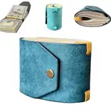 KIEYIQE Die Geldpapier -Wrap -Brieftasche, schneller Geldinhaber für Bargeld für Bargeld, handliche Geldbörse mit magnetischem Verschluss, kleine kompakte Luxus -Taschenbrieftasche 1 bis 99 (Blue)