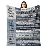 Geschenke für Papa von Tochter - Decke 150x130cm für Geburtstag, Weihnachten, Vatertag - Bester Papa Geschenk
