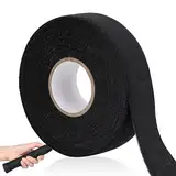 Schläger Tape, Rutschfestes Hockeyschlägerband 25m × 25mm Selbstklebendes Griffband Sportgriffband Rutschfestes verschleißfestes Schlägerband für Badmintongriff Golfschläger Tennisschläger (Schwarz)