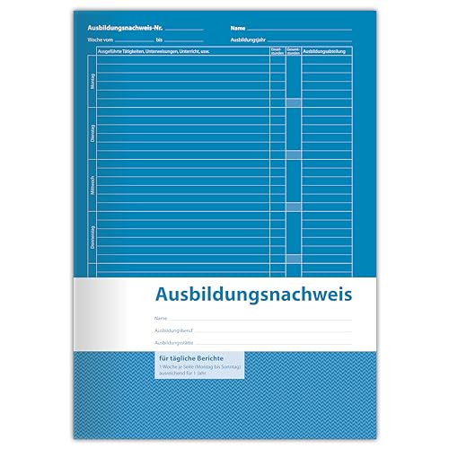 Primus Print Ausbildungsnachweisheft - Berichtsheft - Ausbildung - A4 / 56 Seiten / 1 Woche je Seite (1)