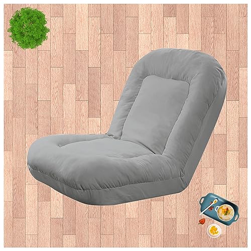 Verstellbares Bodensofa, Klappbares Bodensofa Mit Verstellbarer Rückenlehne Aus Tatami Faltbares Lazy-Sofabett Mit 5 Positionen, Für Schlafzimmer, Wohnzimmer, Dicke Lazyboy-Sofastühle ( Color : Gris ,